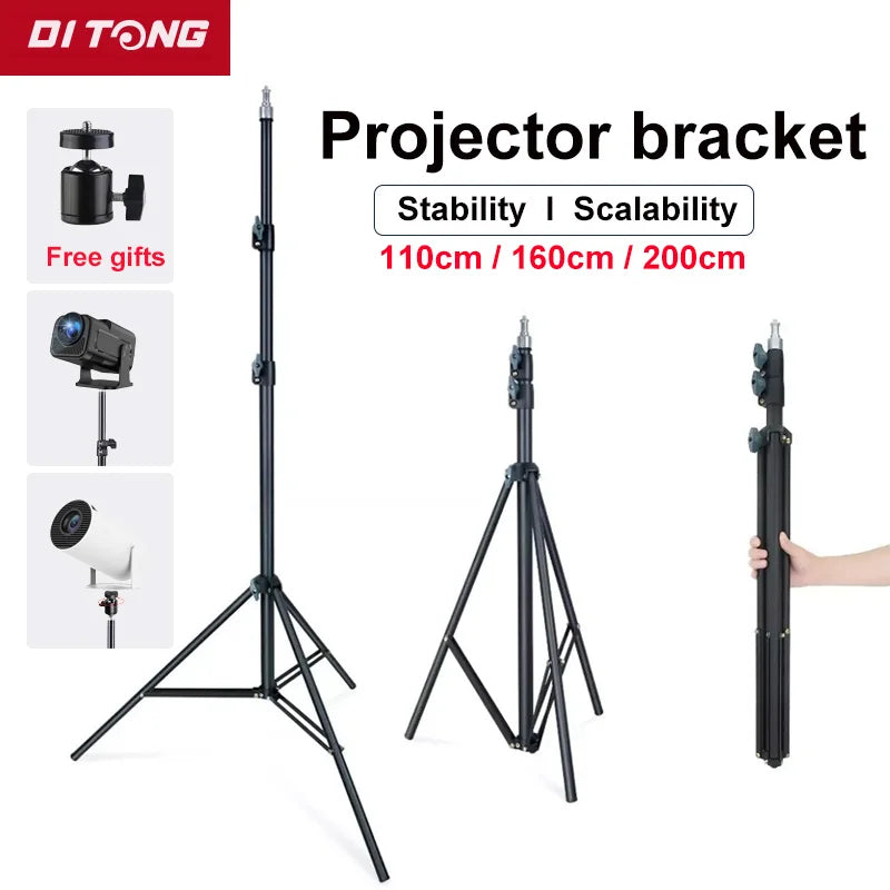 110/160/200Cm Universal Portable Bracket for HY300 Pro Projector Hy320Mini Projector for Phone Camera Tripod Stand Mount